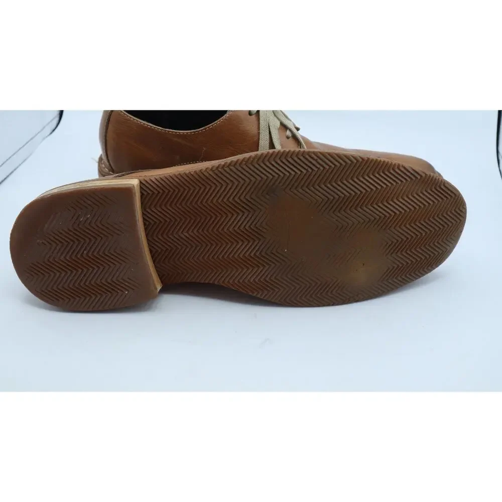 Cole Haan Mens 8.5 Feathercraft Grand Blucher Tan Leather Oxfords Lace Up Brown